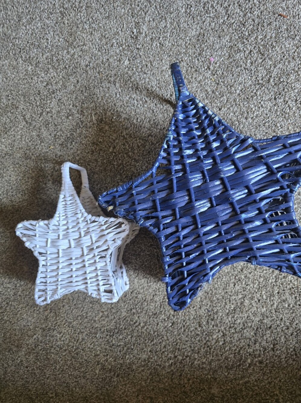 Woven Star  Baskets - Blue & White